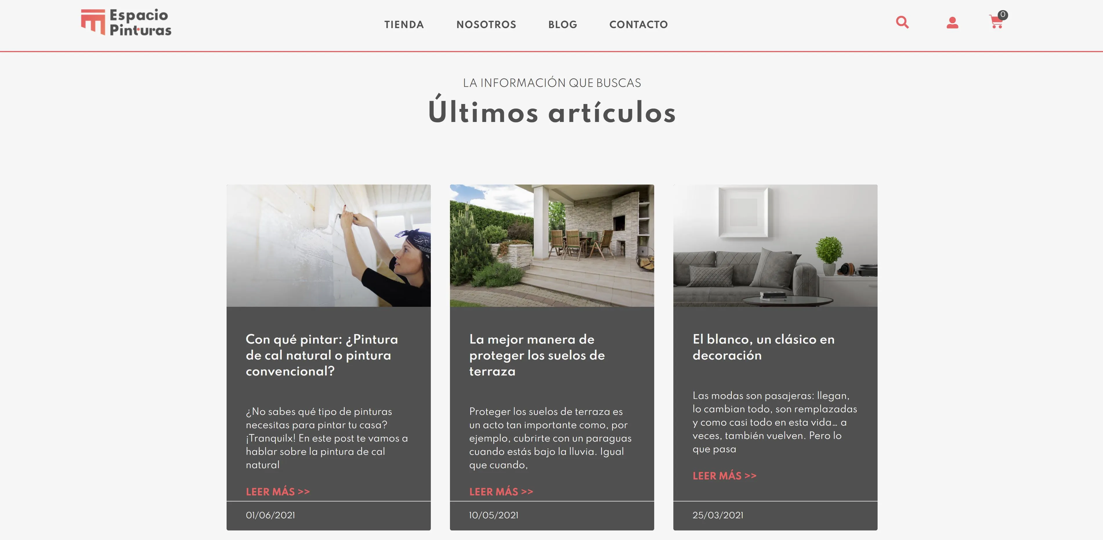 ejemplo de blog corporativo Espacio Pinturas